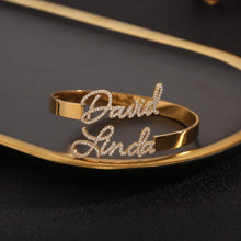 Load image into Gallery viewer, Personalized Diamond Two-Name Bangle