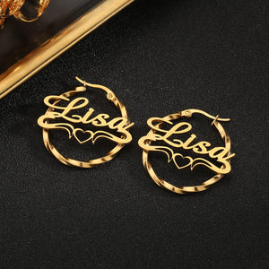Personalized Name Hoop Earrings
