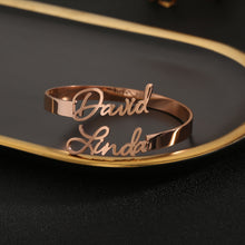 Load image into Gallery viewer, Personalized Two-Name Bangle