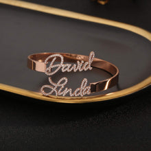 Load image into Gallery viewer, Personalized Diamond Two-Name Bangle