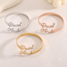 Load image into Gallery viewer, Personalized Diamond Two-Name Bangle