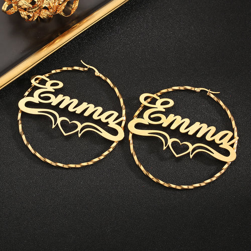 Personalized Name Hoop Earrings