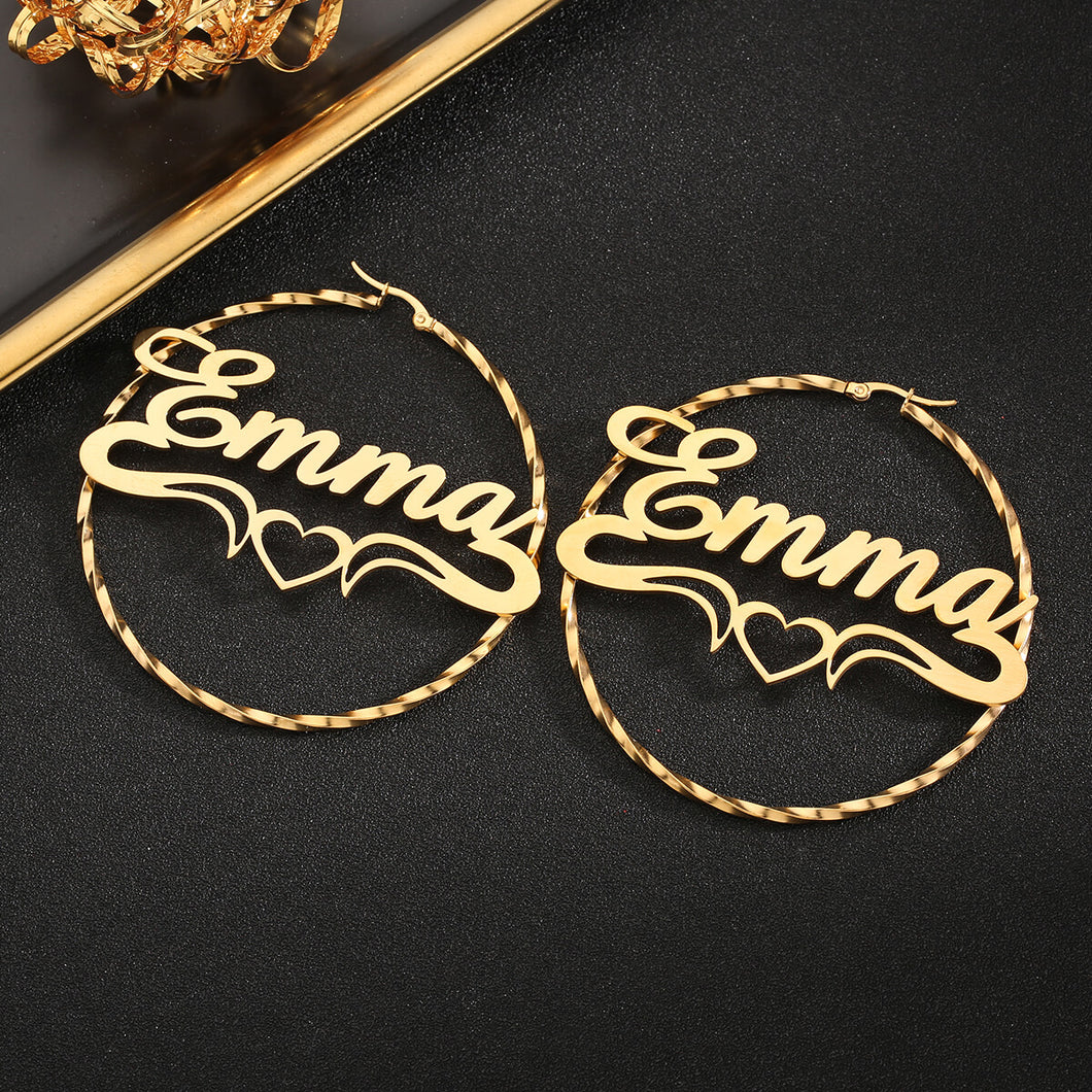 Personalized Name Hoop Earrings