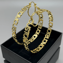 Load image into Gallery viewer, Custom Name Hoop Earrings