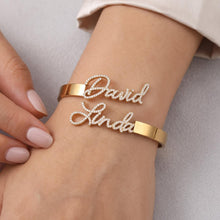 Load image into Gallery viewer, Personalized Diamond Two-Name Bangle