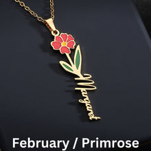 Load image into Gallery viewer, Personalized Birth Flower Name Necklace
