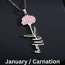 Load image into Gallery viewer, Personalized Birth Flower Name Necklace