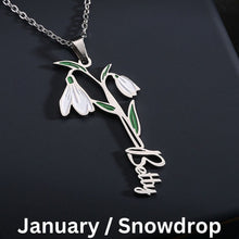 Load image into Gallery viewer, Personalized Birth Flower Name Necklace