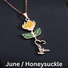Load image into Gallery viewer, Personalized Birth Flower Name Necklace