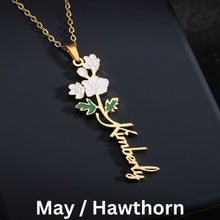 Load image into Gallery viewer, Personalized Birth Flower Name Necklace