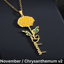 Load image into Gallery viewer, Personalized Birth Flower Name Necklace