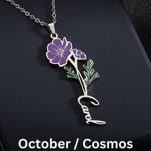 Load image into Gallery viewer, Personalized Birth Flower Name Necklace