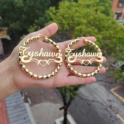 Personalized Name Hoop Earrings