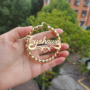 Personalized Name Hoop Earrings