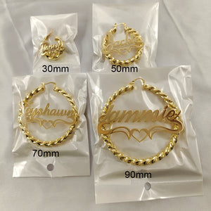 Personalized Name Hoop Earrings
