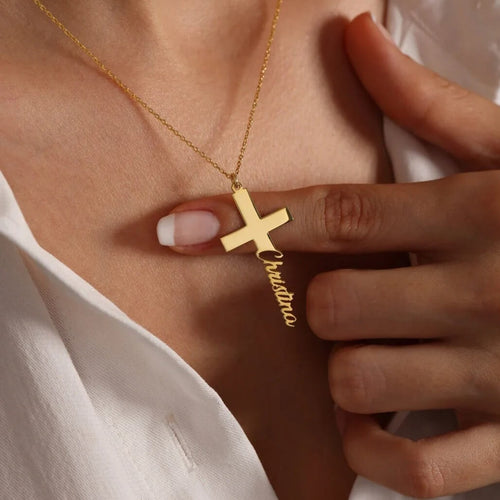 Personalized Cross Name Necklace