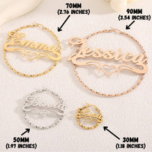 Load image into Gallery viewer, Personalized Name Hoop Earrings