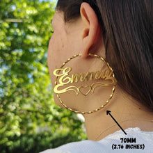 Load image into Gallery viewer, Personalized Name Hoop Earrings