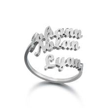 Load image into Gallery viewer, Personalized Triple Name Ring