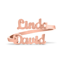 Load image into Gallery viewer, Personalized Double Name Ring