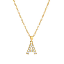 Load image into Gallery viewer, Initial Letter Necklace with Zirconia
