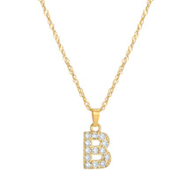 Load image into Gallery viewer, Initial Letter Necklace with Zirconia
