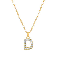Load image into Gallery viewer, Initial Letter Necklace with Zirconia