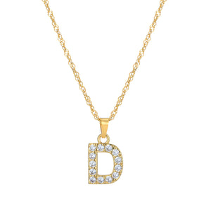 Initial Letter Necklace with Zirconia