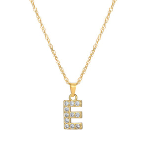 Initial Letter Necklace with Zirconia