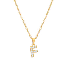 Load image into Gallery viewer, Initial Letter Necklace with Zirconia