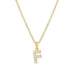 Initial Letter Necklace with Zirconia