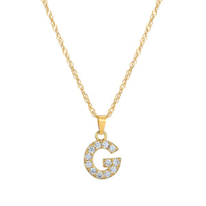 Initial Letter Necklace with Zirconia
