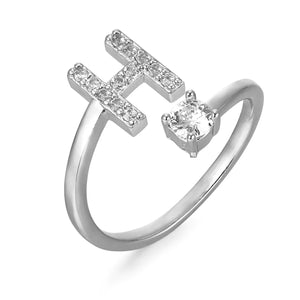Initial Letter Ring with Zirconia