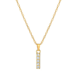 Initial Letter Necklace with Zirconia