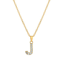Load image into Gallery viewer, Initial Letter Necklace with Zirconia