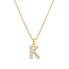 Load image into Gallery viewer, Initial Letter Necklace with Zirconia