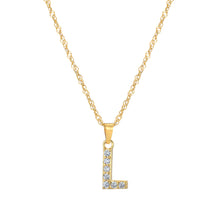 Load image into Gallery viewer, Initial Letter Necklace with Zirconia