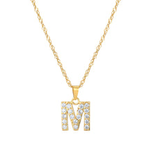 Load image into Gallery viewer, Initial Letter Necklace with Zirconia