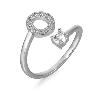 Initial Letter Ring with Zirconia