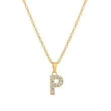 Load image into Gallery viewer, Initial Letter Necklace with Zirconia
