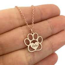 Load image into Gallery viewer, Personalized Paw Necklace