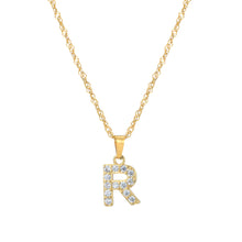 Load image into Gallery viewer, Initial Letter Necklace with Zirconia