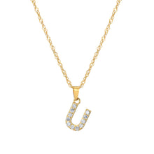Load image into Gallery viewer, Initial Letter Necklace with Zirconia