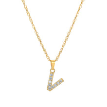 Load image into Gallery viewer, Initial Letter Necklace with Zirconia