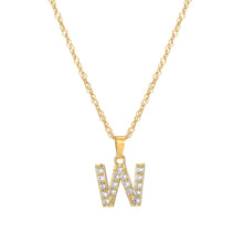 Load image into Gallery viewer, Initial Letter Necklace with Zirconia