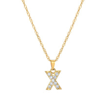 Load image into Gallery viewer, Initial Letter Necklace with Zirconia