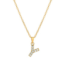Load image into Gallery viewer, Initial Letter Necklace with Zirconia